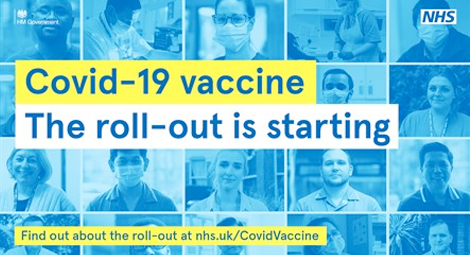 Covid-19 vaccine the roll out is starting find out about the roll out at nhs.uk/covidvaccine