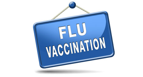 Flu vaccination sign